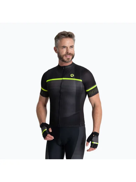 Olcsóbban. Férfi kerékpáros póló Rogelli Hero II yellow/black/grey. Méret: L fekete