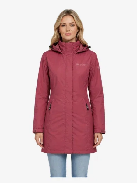 Deproc Zimná bunda Outdoorparka LAVAL LONG Damen Outdoorjacke Regenjacke vínovo červená