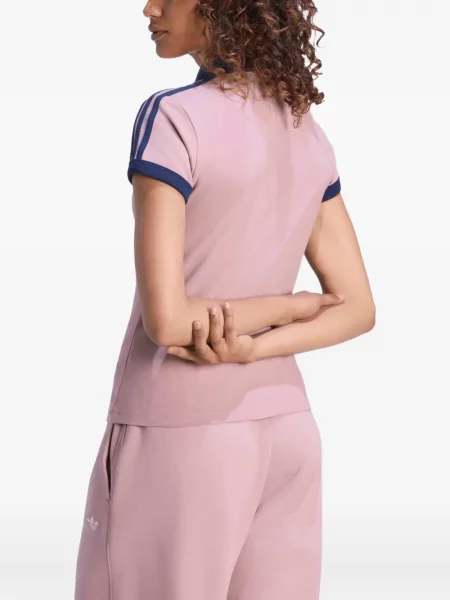 Ριγέ τρέξιμο μπλούζα Adidas μαύρο