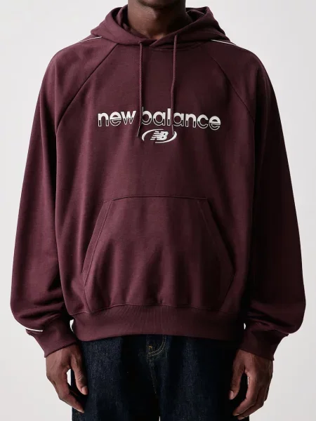 New Balance kapucnis melegítőfelső férfi pamuttal piros
