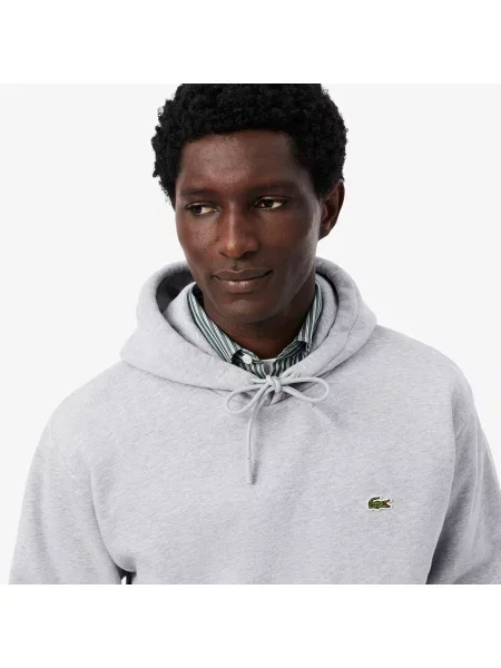 Lacoste Bluza Z Kapturem Z Dresówki szara