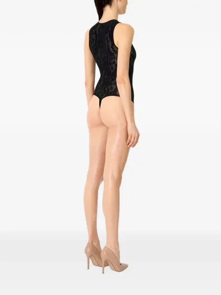 Body Wolford cu model floral negru