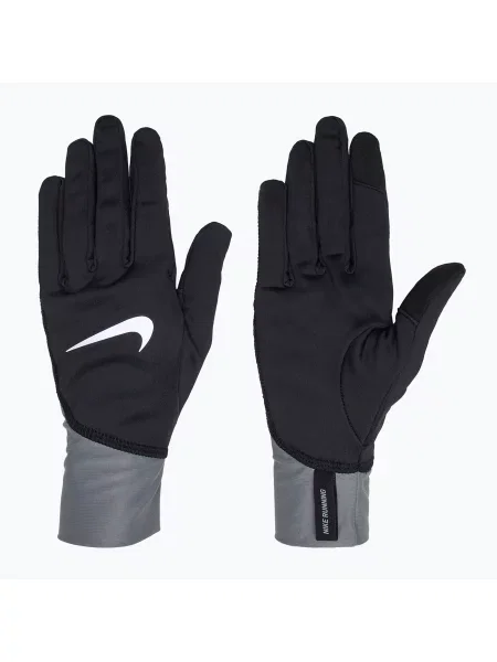 Běžecké rukavice Nike Pacer Midweight RG black/smoke grey/silver černé