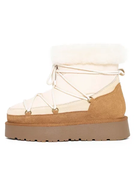 Gooce Botine crem / caramel maro