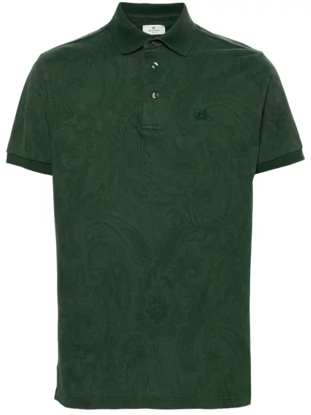 Polo Etro cu imagine cu model paisley verde