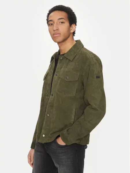 Usnjena jakna JOOP! Jeans zelena