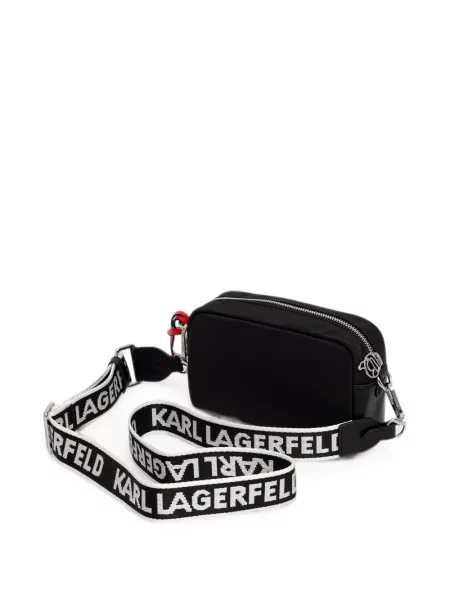 Презрамки боди Karl Lagerfeld с автограф черно
