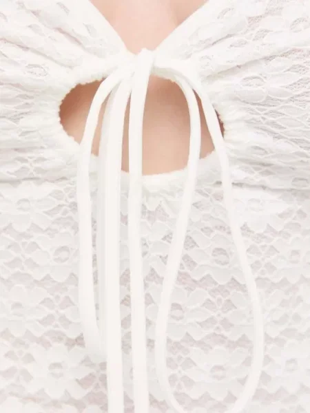 Rochie midi Bardot până la genunchi de costum alb