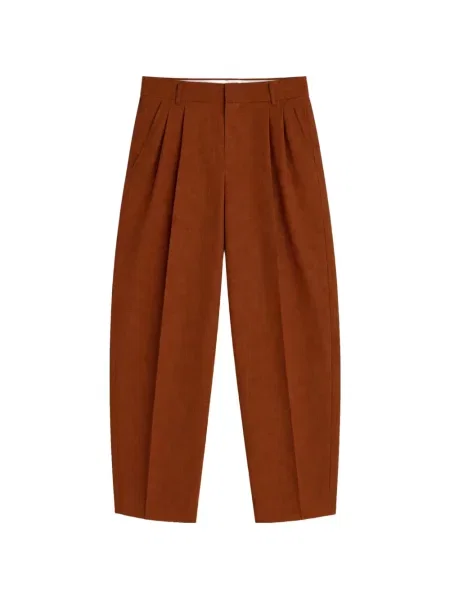 Lniane spodnie lniane A Paper Kid brązowe