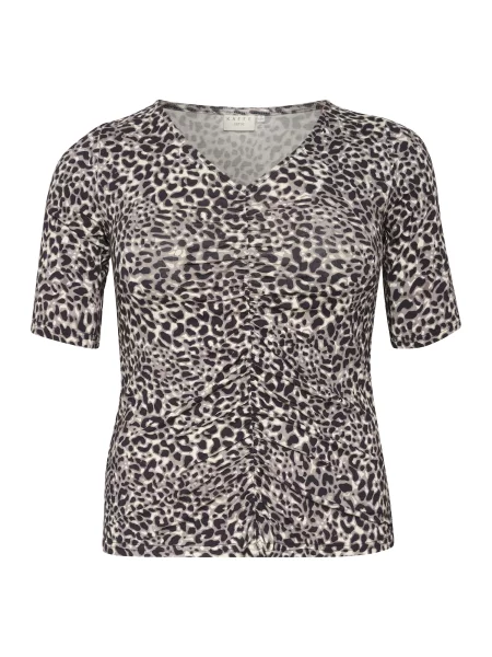 KAFFE CURVE Tricou Sevana bej / kaki / negru alb
