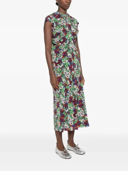 Rochie midi Marni cu model floral cu imagine verde