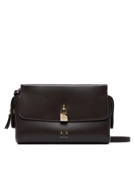 Armani Exchange torebka crossbody z imitacji skóry brązowa