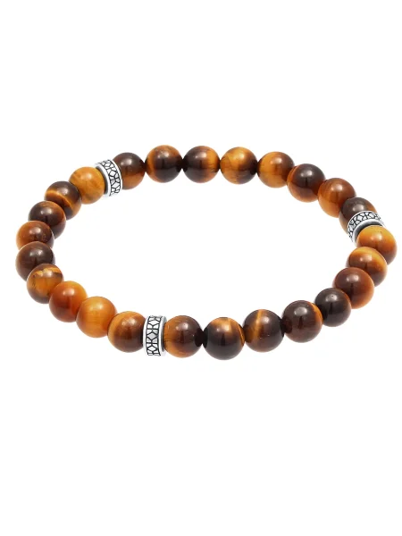 KUZZOI Náramok / karamelová / strieborná hnedá