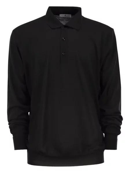 Tricou polo Pt Torino de lână negru
