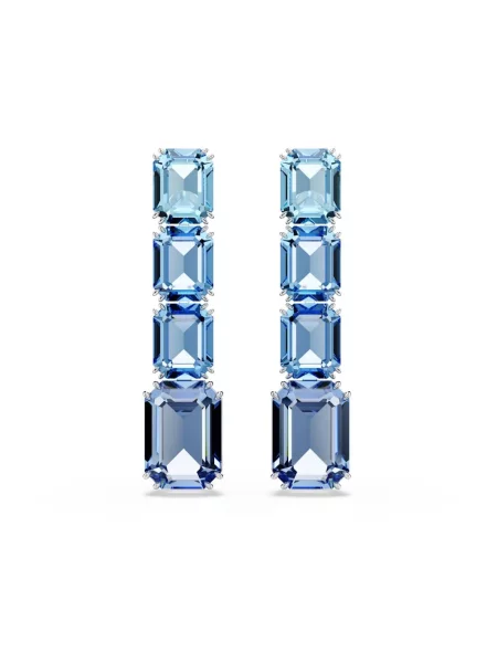 Lniane kolczyki Swarovski niebieskie