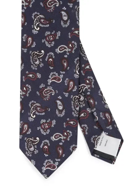 Μεταξωτή γραβάτα Lardini με σχέδιο paisley μπλε