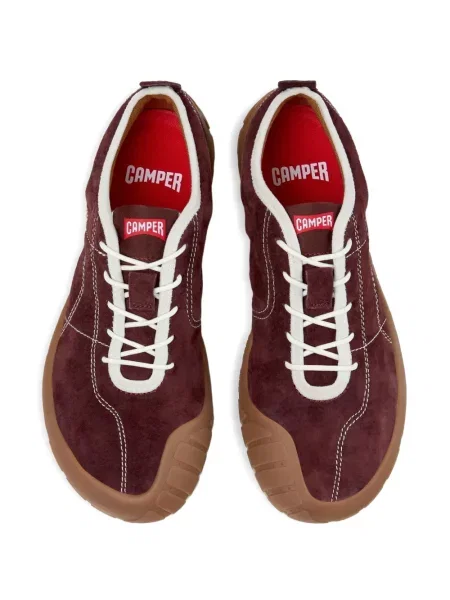 Sneakerși Camper din piele de căprioară roșu
