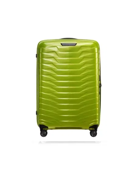 Lniana walizka Samsonite zielona