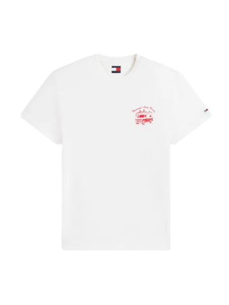 Tommy Jeans Tricou roșu alb