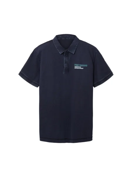 TOM TAILOR Tricou albastru marin / verde jad / alb