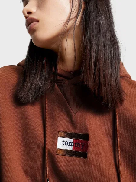 Дитяче худі Tommy Jeans коричневе