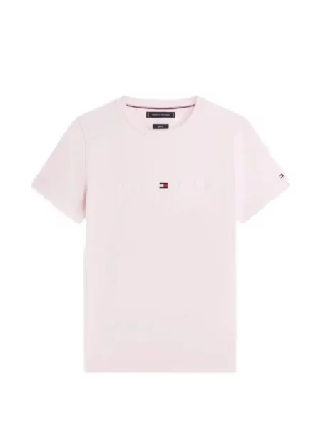 Tricou Tommy Hilfiger cu broderie roz