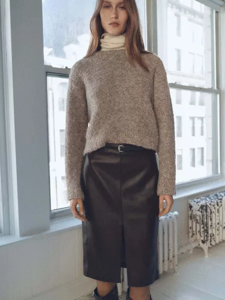 Джемпер MANGO світло-коричневий коричневий