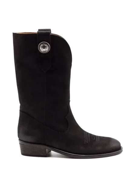 Botine Via Roma 15 cu broderie negru