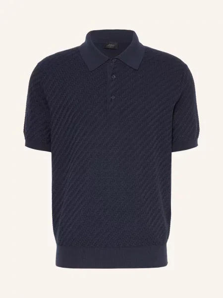 Brioni Pletená Polokošile tmavě modrá