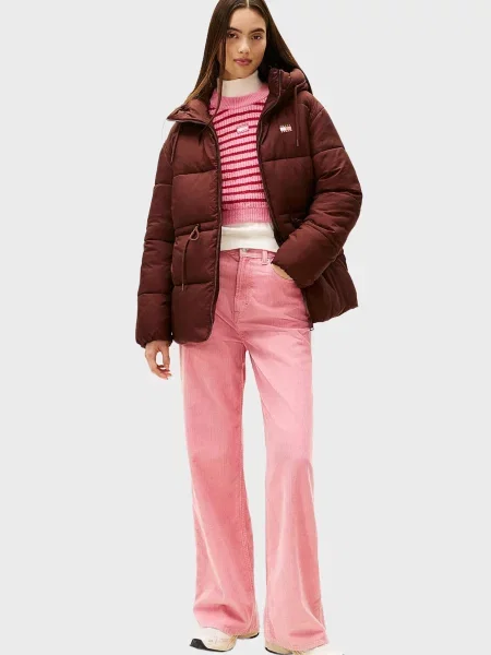 Джинсовая куртка Tommy Jeans с капюшоном коричневая