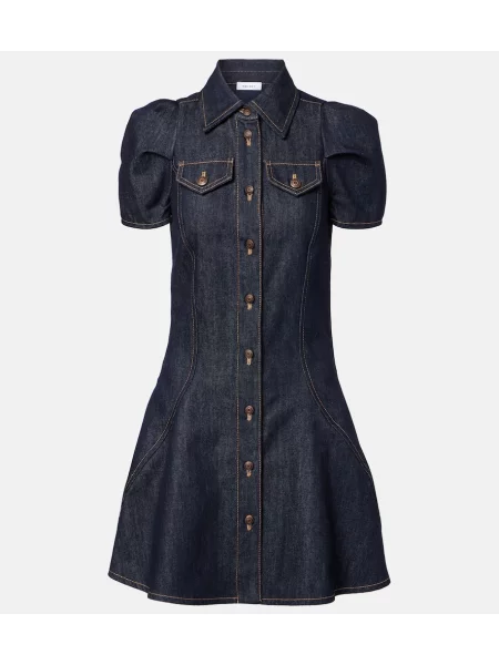 Rochie din denim Mcqueen albastru