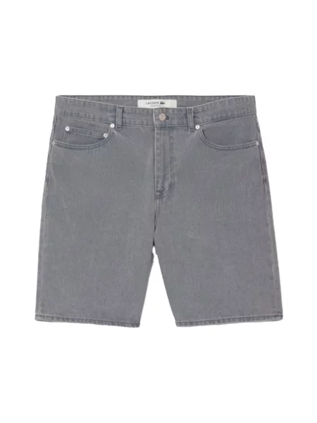 Bermudy jeansowe o kroju straight fit z 5 Lacoste szare