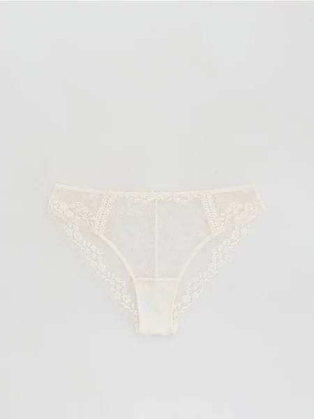 Reserved Chiloți bikini din dantelă crem