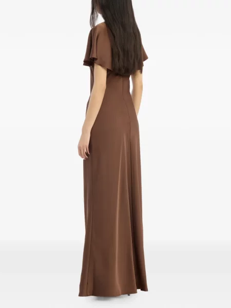 Rochie maxi Rotate Birger Christensen din satin maro