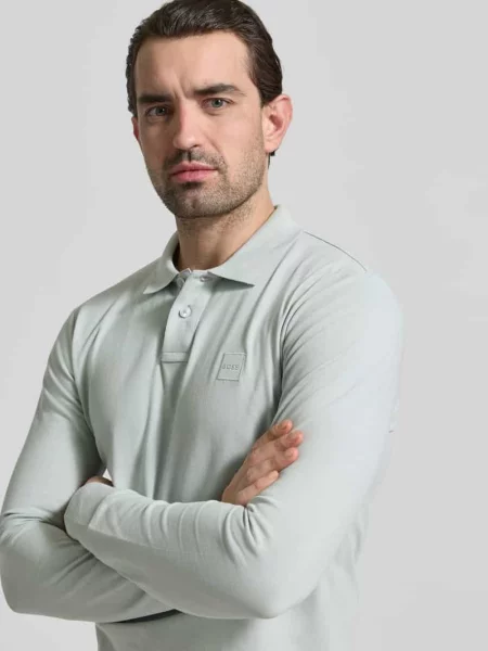 Koszulka polo o kroju slim fit z mieszanki bawełny model ‘PASSERBY’ Boss Orange