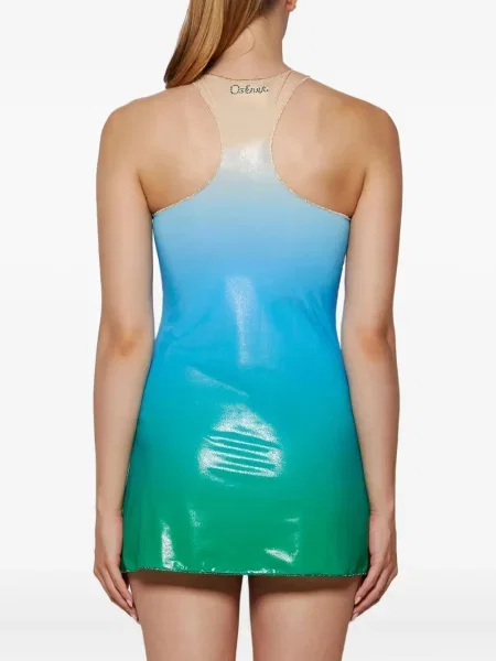 Rochie Oseree cu gât halter de costum albastru