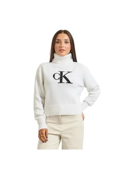 Golf lniany golf Calvin Klein biały