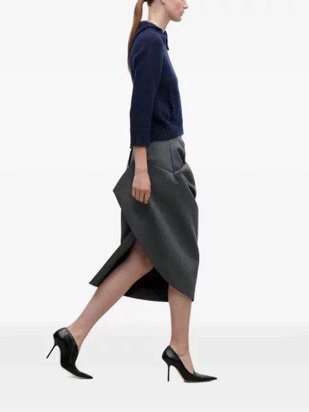 Gulerat pulover Victoria Beckham asimetric albastru