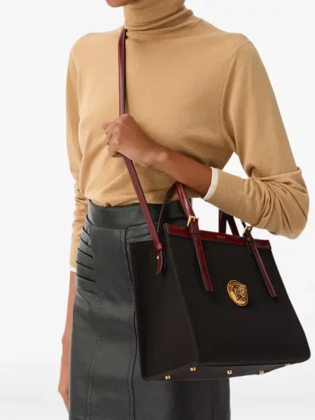 Geantă shopper Versace din canvas negru