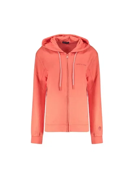 Sweter North Sails z kapturem z nadrukiem różowy