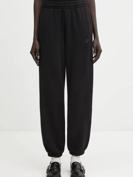 Anine Bing pantaloni de trening din karter uni negru