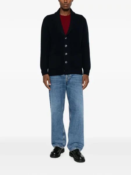 Gulerat cardigan Fedeli tricotate albastru