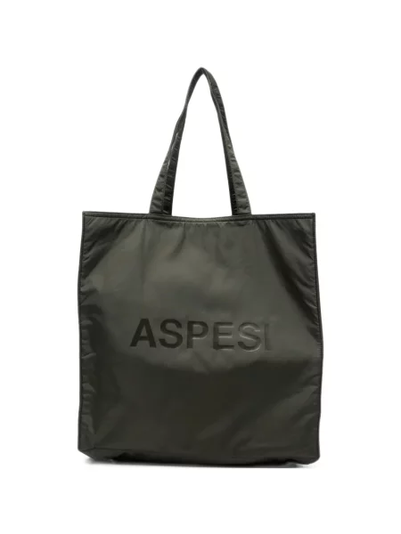 Geantă shopper Aspesi cu imagine verde