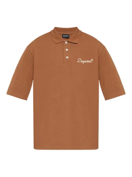Polo Dsquared2 cu broderie maro