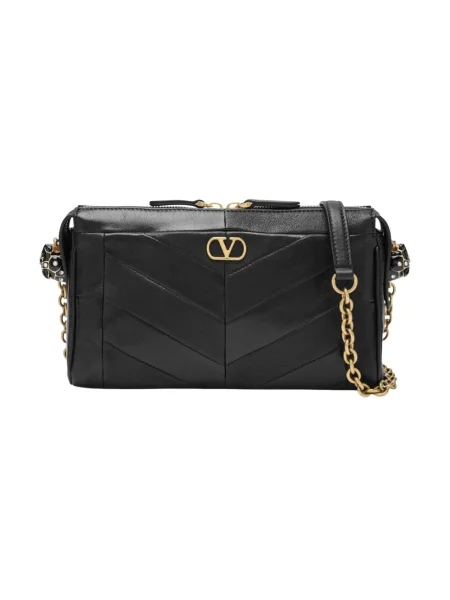 Mała torebka skórzana Valentino Garavani skórzana czarna