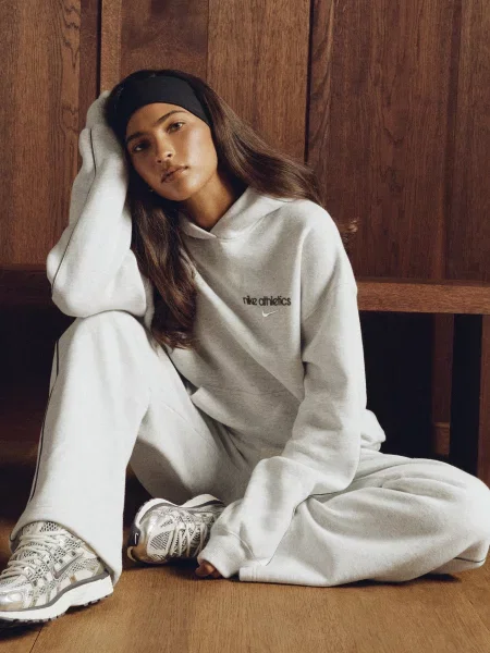 Nike Bluza Z Kapturem Studio Flc Os Gls szara