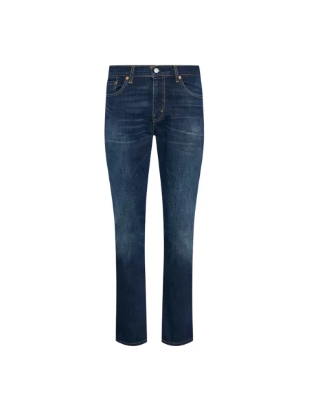 Jeansy o kroju slim fit z mieszanki bawełny model Levi's granatowe