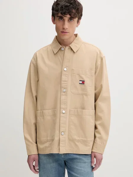 Tommy Jeans cămașă pentru bărbați din bej