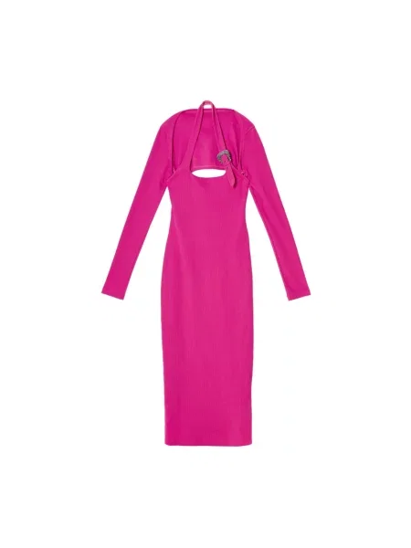 Sukienka jeansowa Versace Jeans Couture różowa