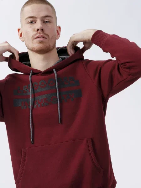 Hoodie Lee Cooper s kapuco rdeča